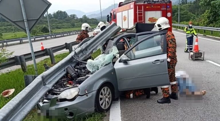 Lelaki Maut Kereta Dipandu Langgar Besi Penghadang Jalan Kosmo Digital