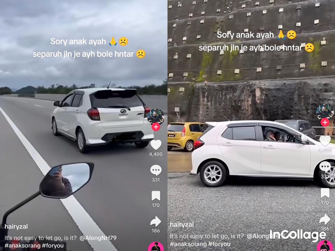 [VIDEO] Ayah redah hujan ikut anak kali pertama pandu kereta ke UiTM