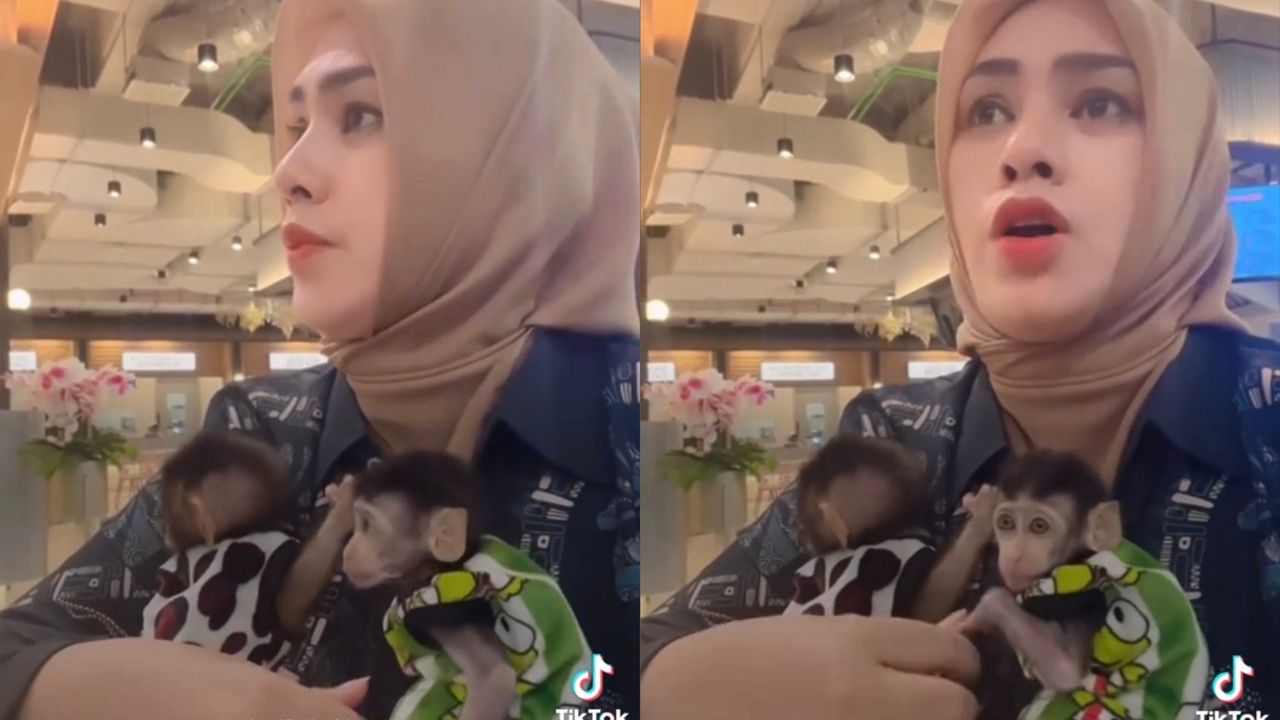 ‘Influencer’ berang ditegur bawa monyet ke medan selera