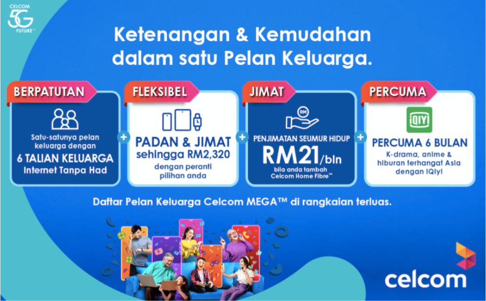 Pelan Pascabayar Celcom MEGA™ pilihan terbaik untuk seisi keluarga 