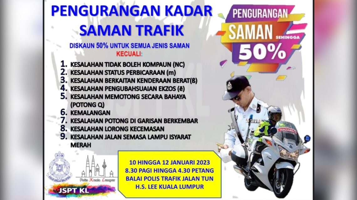 Tawaran Diskaun Saman Trafik Sehingga 50 Peratus - Kosmo Digital