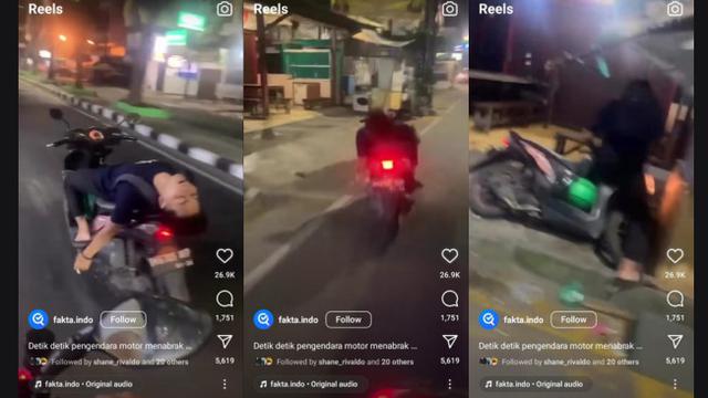 Mat rempit baring atas motosikal terbabas, langgar kedai