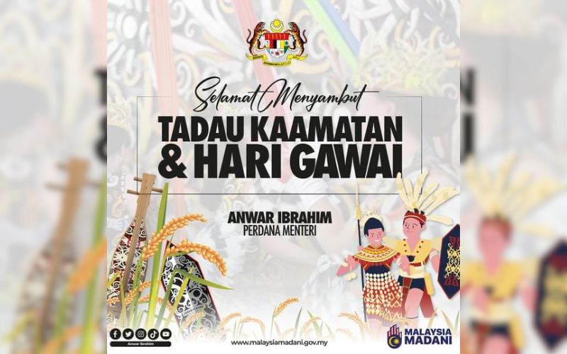 PM ucap selamat menyambut Pesta Kaamatan, Hari Gawai