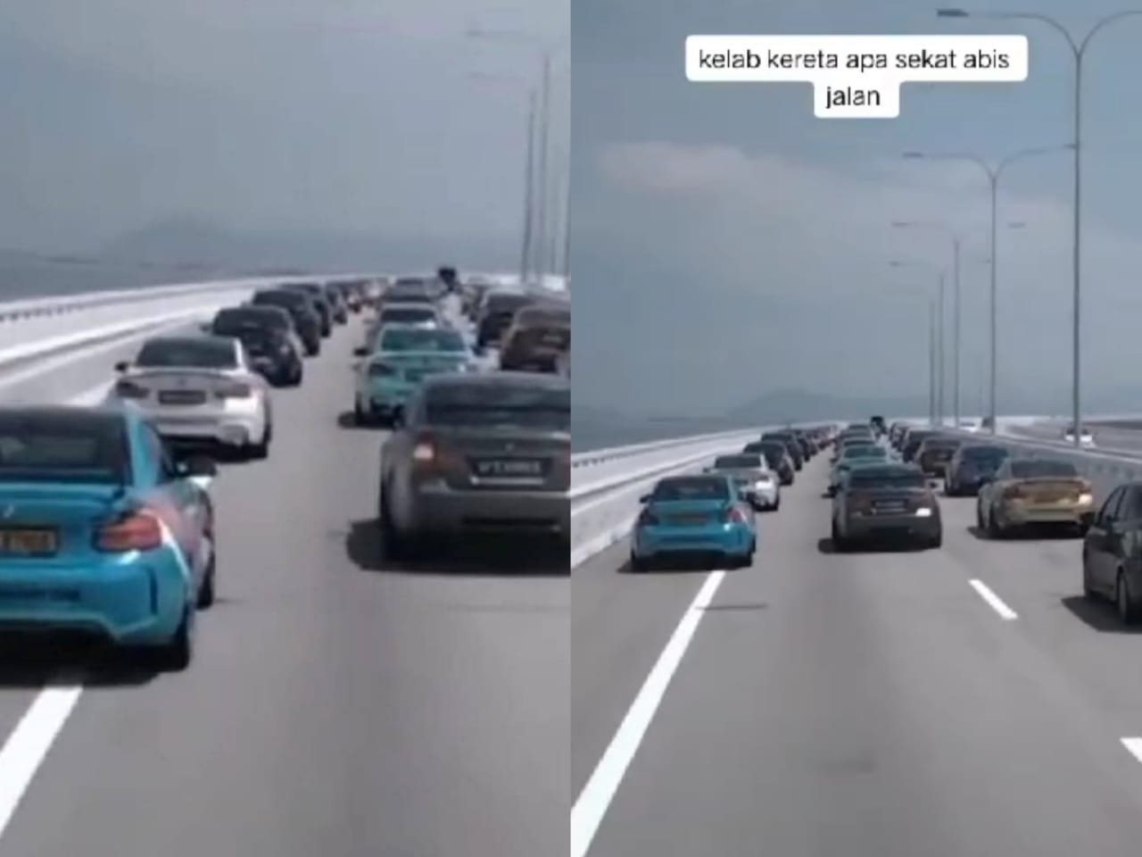 Geng kereta mewah kena saman, halang laluan Jambatan Kedua