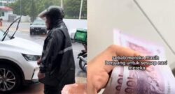 Rider redah hujan hantar pesanan dipuji