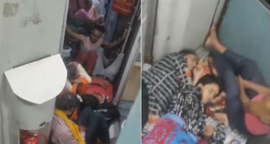 Asal muat, penumpang kereta api tidur tepi tandas