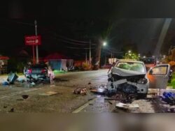 Tiga maut, Proton Wira, Nissan Navara bertembung