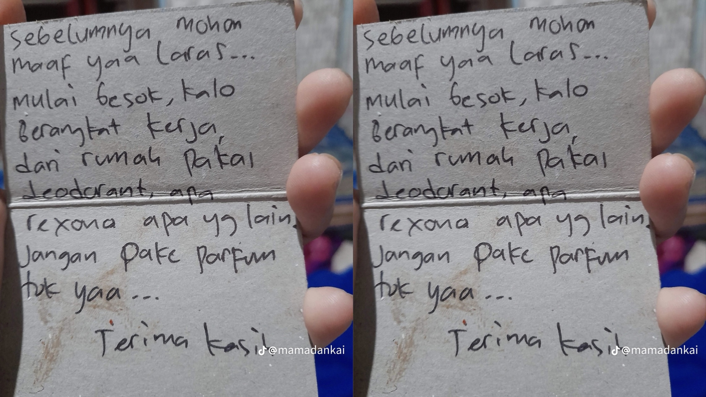 Bukan surat cinta, wanita terima ‘notis’ tegur bau bawah lengan 