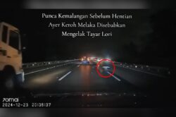 [VIDEO] Highway gelap, tayar pecah tengah jalan, rakaman sebelum nahas ngeri