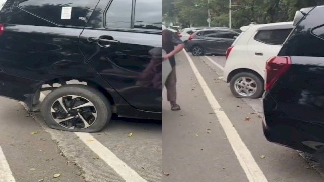 Parkir lagi merata, puluhan tayar kereta dikempiskan!